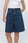MARLE BELTED JEAN SHORT-WASHED INDIGO
