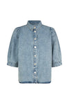 LOLLYS LAUNDRY BONO SHIRT SS-WASHED DENIM