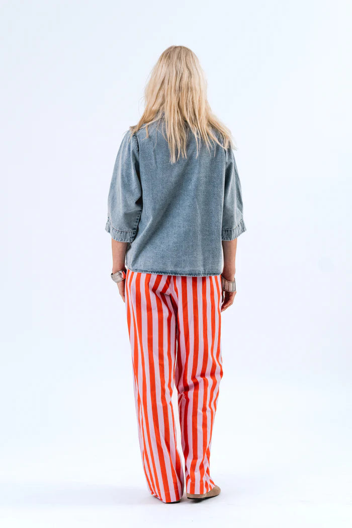 LOLLYS LAUNDRY BONO SHIRT SS-WASHED DENIM