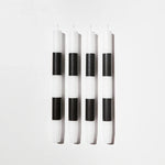 FAZEEK STRIPED DINNER CANDLES-BLACK&WHITE