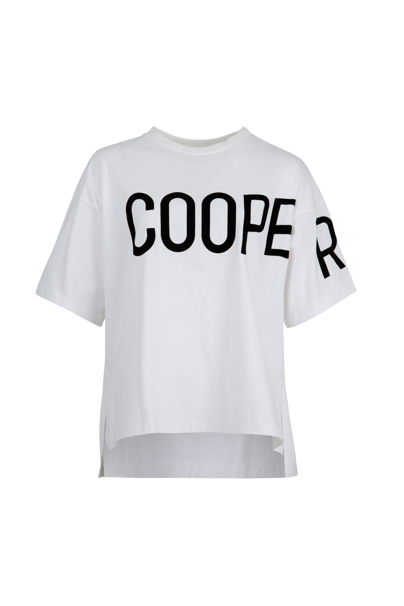 COOPER LEFT HANGING T-SHIRT-WHITE