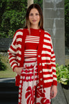 COOPER I DON'T STRIPE CARDIGAN-RED/VINTAGE STRIPE
