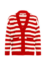 COOPER I DON'T STRIPE CARDIGAN-RED/VINTAGE STRIPE