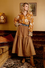 COOPER STITCH THE LINE SKIRT-TERRACOTTA