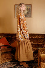 COOPER STITCH THE LINE SKIRT-TERRACOTTA