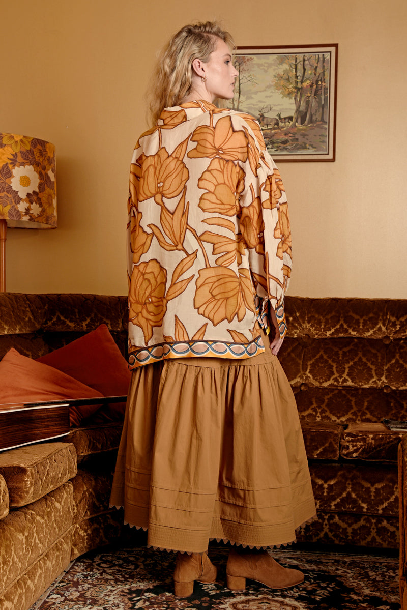 COOPER STITCH THE LINE SKIRT-TERRACOTTA