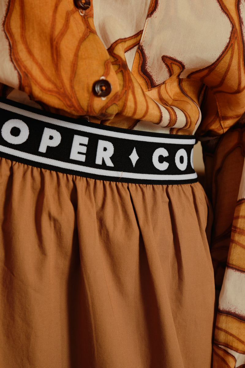 COOPER STITCH THE LINE SKIRT-TERRACOTTA