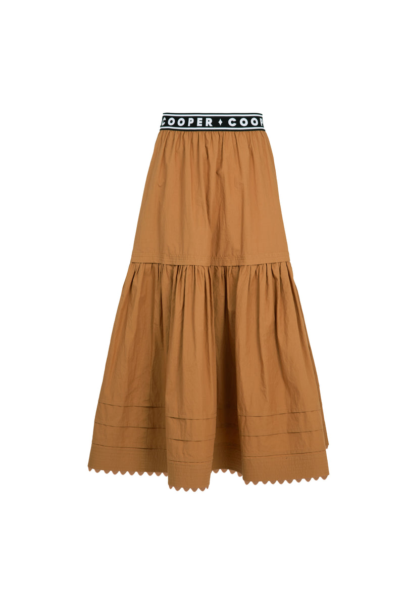 COOPER STITCH THE LINE SKIRT-TERRACOTTA