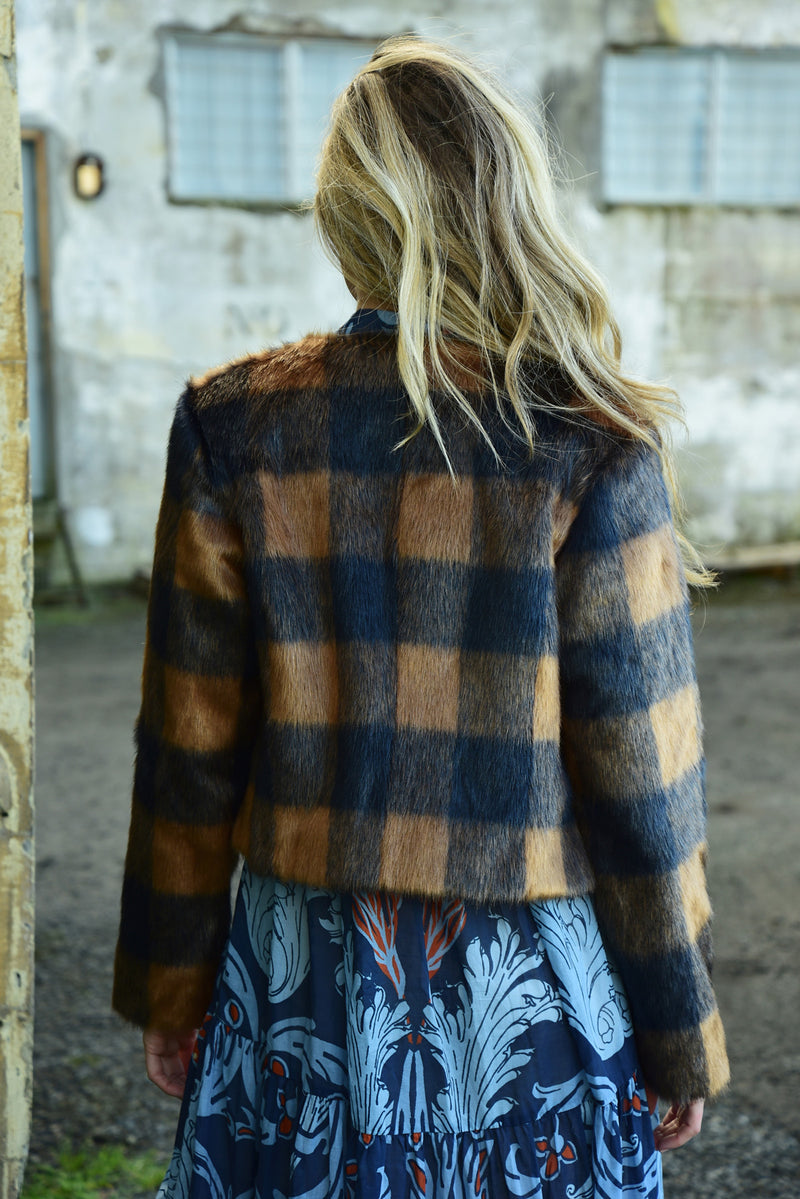 COOP CRAZY FUR YOU JACKET-NAVY CHECK