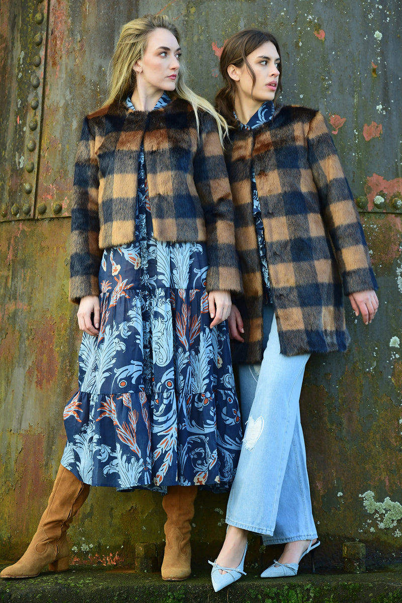 COOP CRAZY FUR YOU JACKET-NAVY CHECK