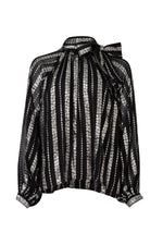 COOP JUST BOW WITH IT BLOUSE-BLACK/SILVER