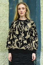 COOP MAKE KNIT HAPPEN SWEATER-BLACK/GOLD