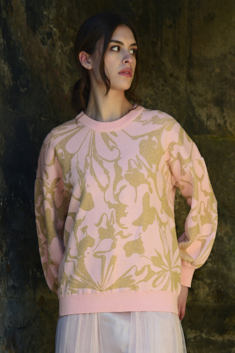 COOP MAKE KNIT HAPPEN SWEATER-PINK/GOLD