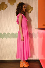 COOP FRILL SEEKER DRESS-PINK