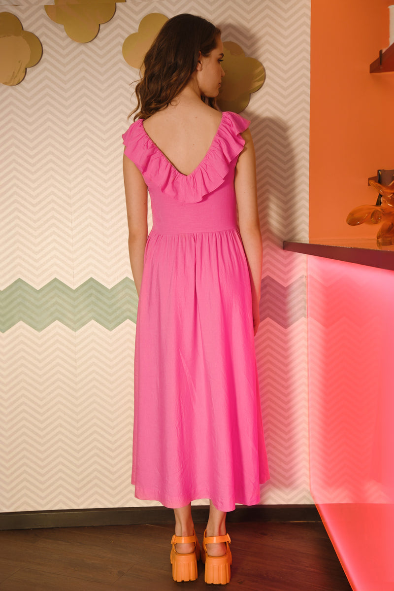 COOP FRILL SEEKER DRESS-PINK