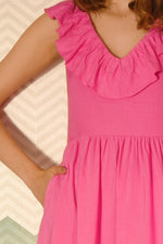 COOP FRILL SEEKER DRESS-PINK