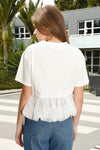 COOP SOLAR PEPLUM TOP-WHITE