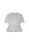 COOP SOLAR PEPLUM TOP-WHITE
