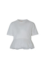 COOP SOLAR PEPLUM TOP-WHITE