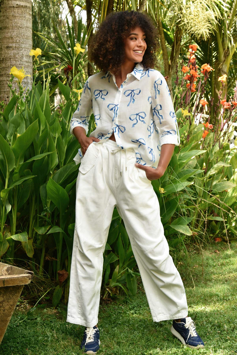 COOP EASY BREEZY SHIRT-WHITE & BLUE