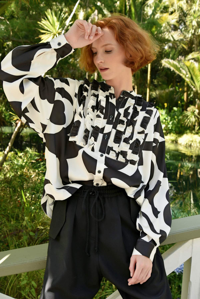 COOP SHUFFLE AND RUFFLE SHIRT