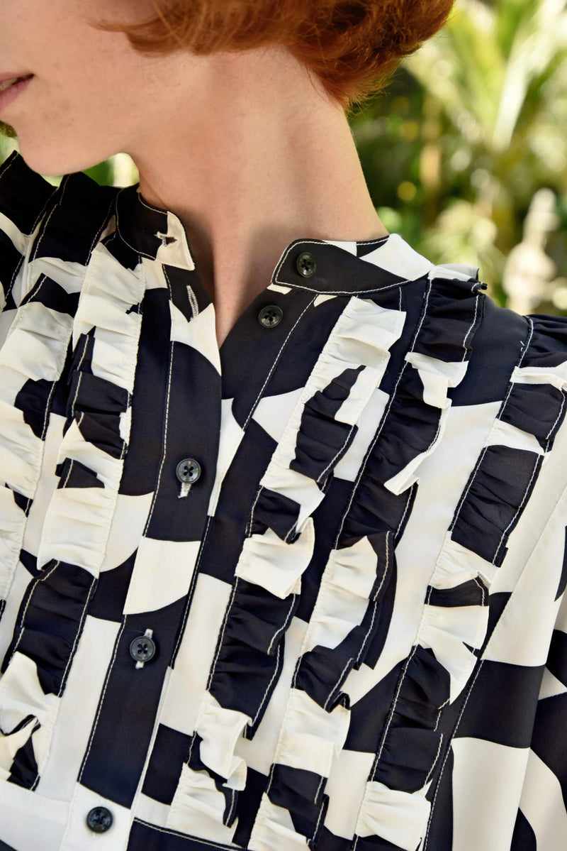 COOP SHUFFLE AND RUFFLE SHIRT