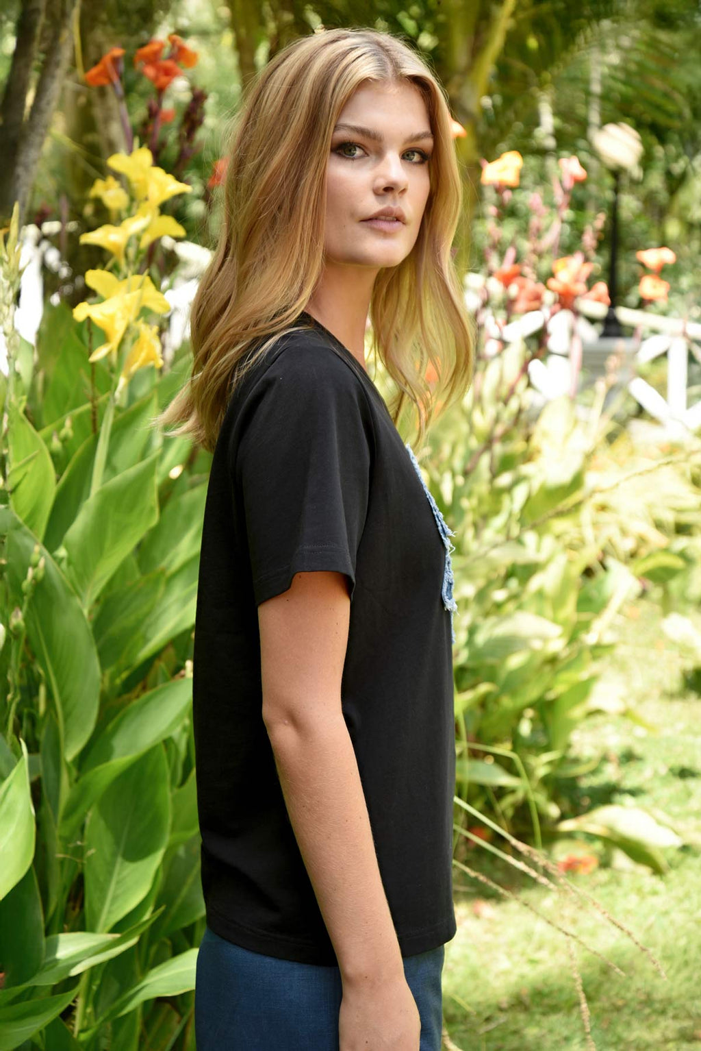 COOP SIMPLY BOWTIFUL T-SHIRT-BLACK & DENIM