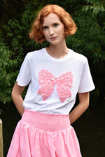 COOP SIMPLY BOWTIFUL T-SHIRT - WHITE/PINK