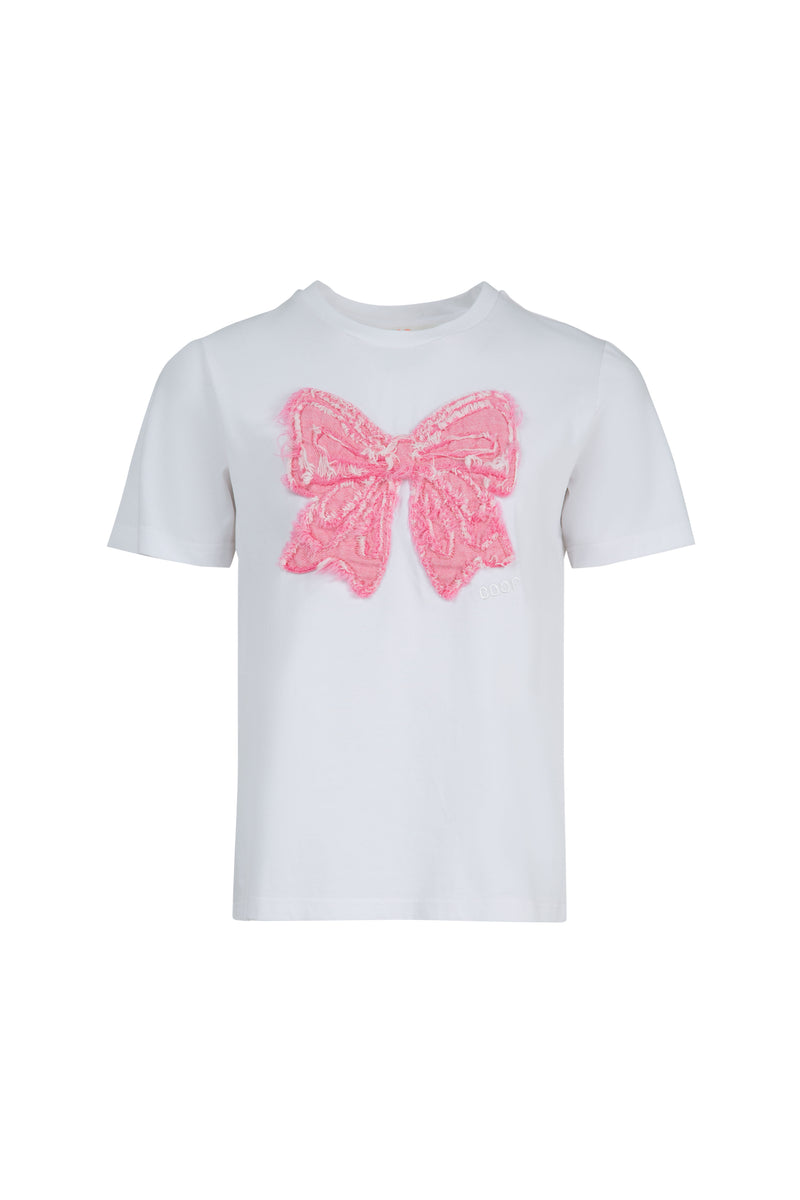 COOP SIMPLY BOWTIFUL T-SHIRT - WHITE/PINK