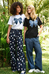 COOP SIMPLY BOWTIFUL T-SHIRT-WHITE & DENIM