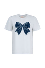 COOP SIMPLY BOWTIFUL T-SHIRT-WHITE & DENIM