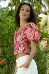 COOP SHIRRED TIME LUCKY TOP-PINK&RED