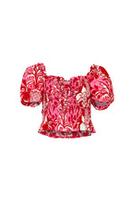 COOP SHIRRED TIME LUCKY TOP-PINK&RED