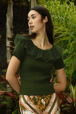 COOP STAY TULLE TOP-OLIVE