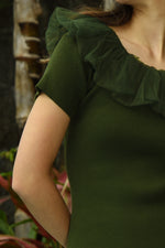 COOP STAY TULLE TOP-OLIVE