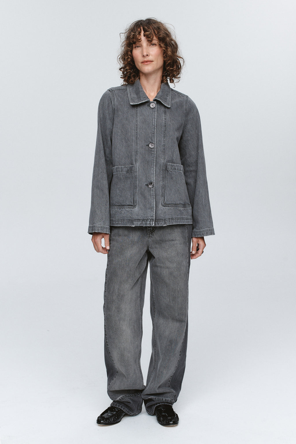 MARLE CROPPED PEA JACKET-STONE