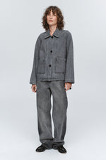 MARLE CROPPED PEA JACKET-STONE