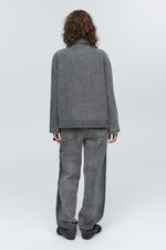 MARLE CROPPED PEA JACKET-STONE