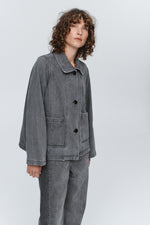 MARLE CROPPED PEA JACKET-STONE