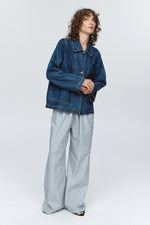 MARLE CROPPED PEA JACKET-WASHED INDIGO