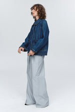 MARLE CROPPED PEA JACKET-WASHED INDIGO