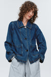 MARLE CROPPED PEA JACKET-WASHED INDIGO