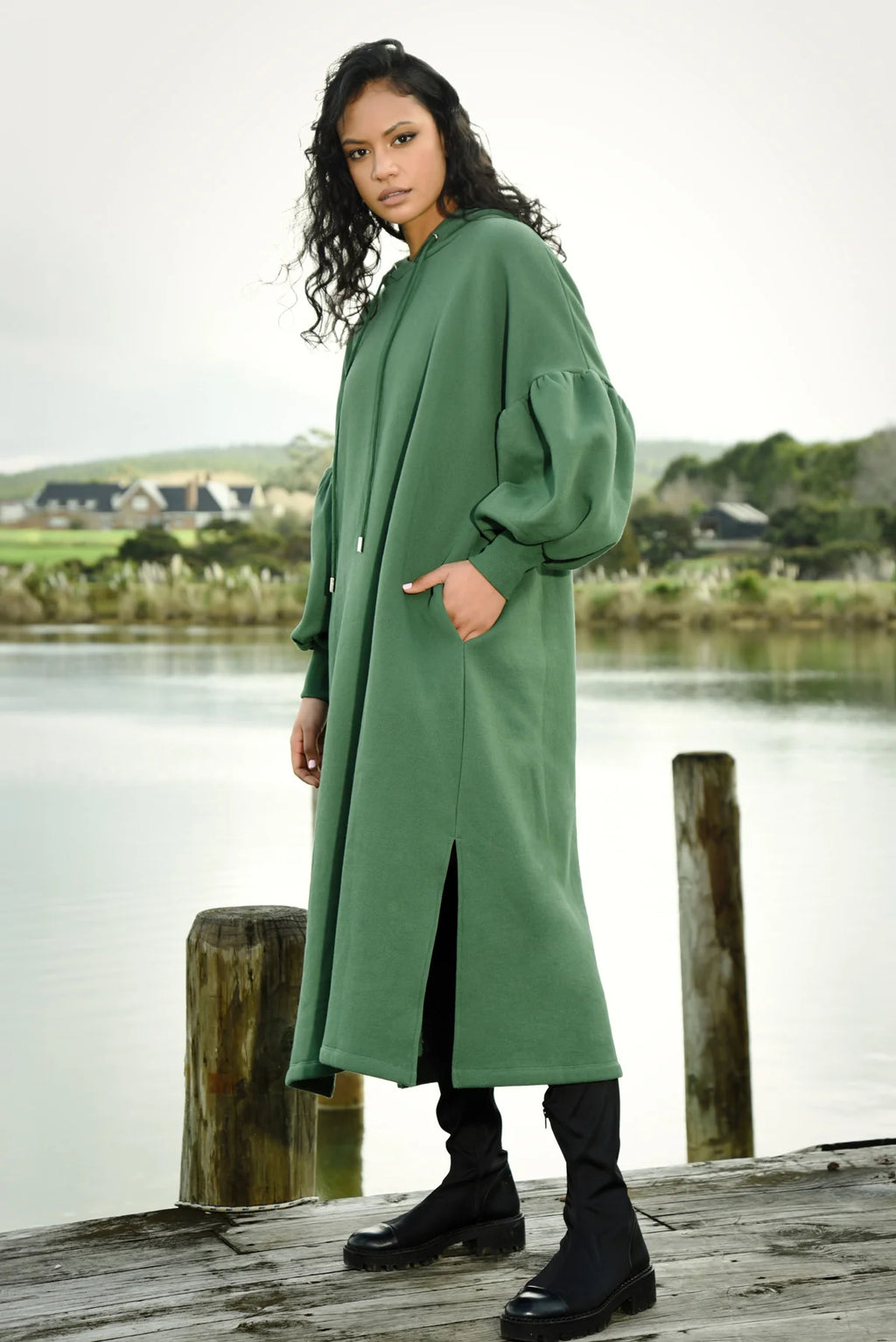 CURATE CHILL AT EASE DRESS-GREEN PASTURES