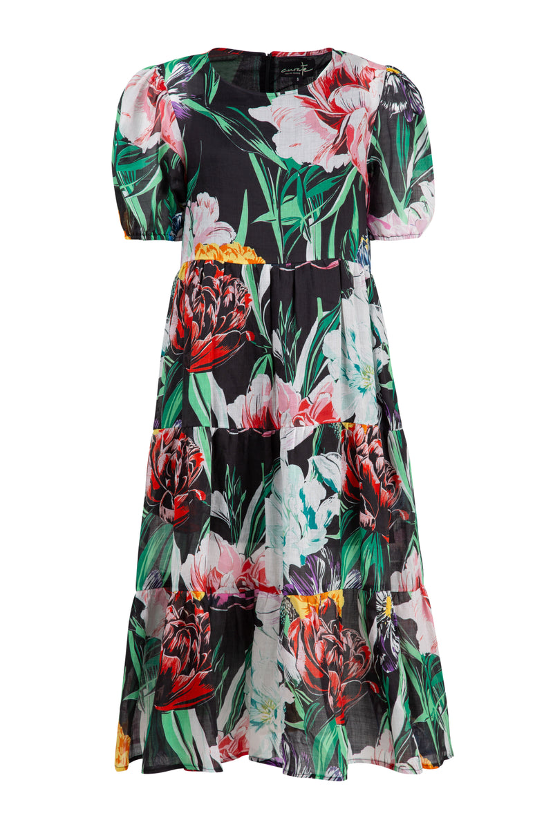 CURATE DREAMING OF SPRING DRESS-BLACK FLORAL
