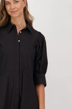 BRIARWOOD CAMEO SHIRT DRESS-BLACK