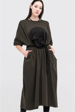 TAYLOR CIRC DRESS-TARMAC/BLACK
