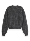 MAISON CORE FUZZY RELAXED CARDIGAN-CHARCOAL