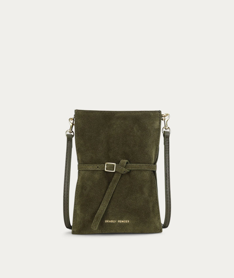DEADLY PONIES MR PENNY POUCHETTE-KALE SUEDE