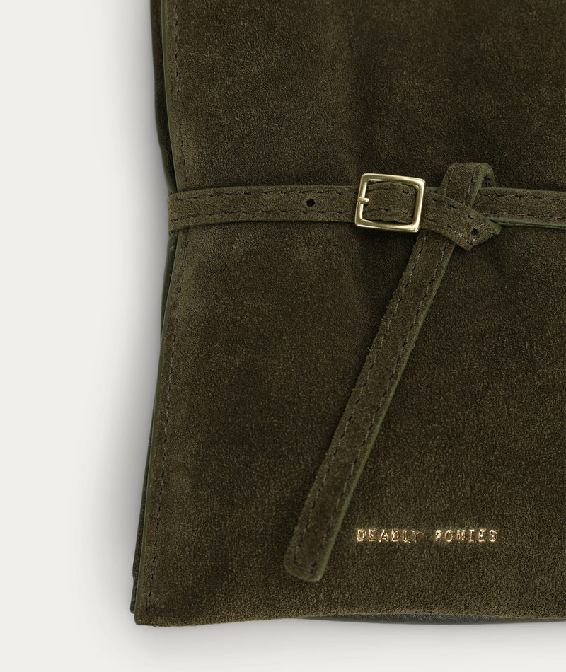 DEADLY PONIES MR PENNY POUCHETTE-KALE SUEDE