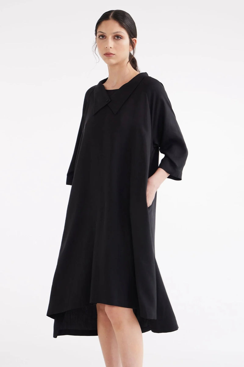 ZAMBESI A-FRAME DRESS-BLACKBIRD